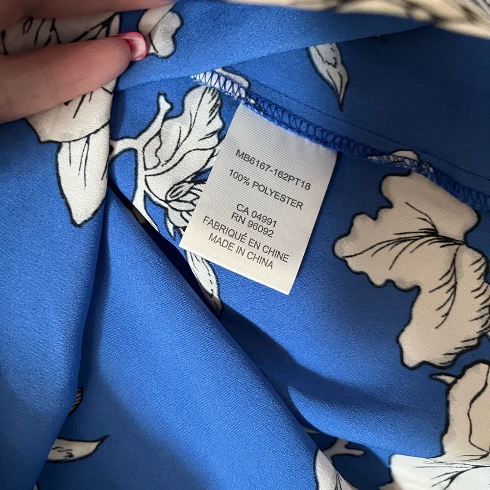 Dalia Designer Royal Blue Floral Print Off the Shoulder Women’s Size Small - Picture 5 of 14